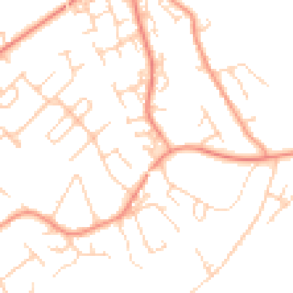 Daytime road noise heatmap for SO31 5PN