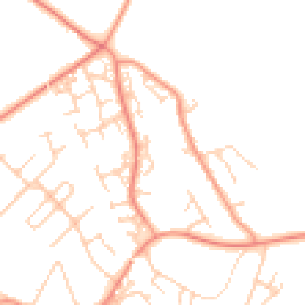 Daytime road noise heatmap for SO31 5PX