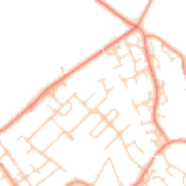 Daytime road noise heatmap for SO31 5PZ