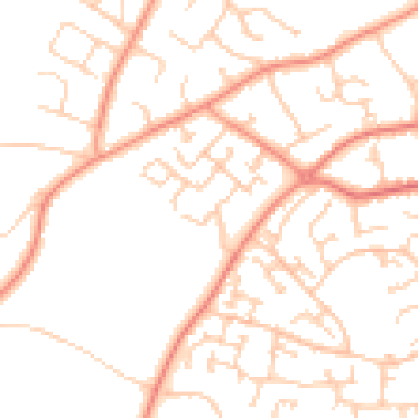 Daytime road noise heatmap for SO31 6BN