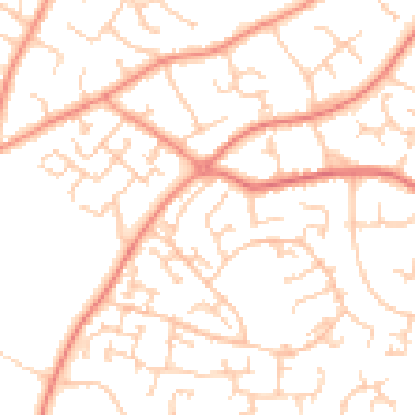 Daytime road noise heatmap for SO31 6DG