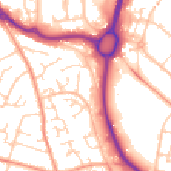 Daytime road noise heatmap for SO31 6DL