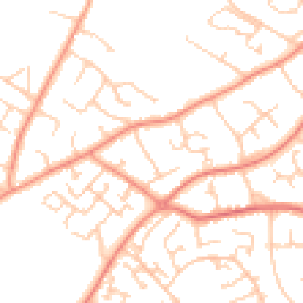 Daytime road noise heatmap for SO31 6EF
