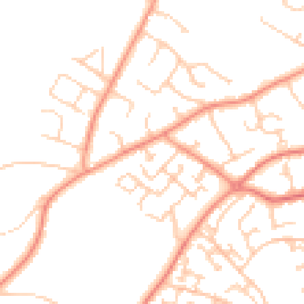 Daytime road noise heatmap for SO31 6EX