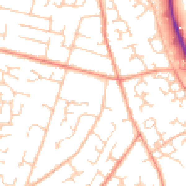 Daytime road noise heatmap for SO31 6FB