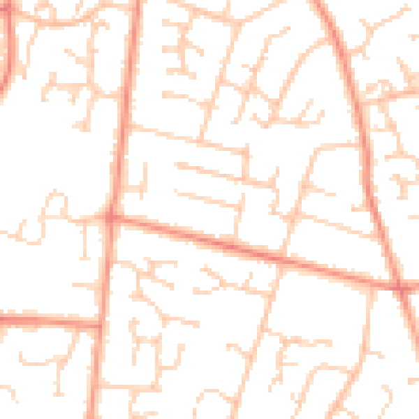 Daytime road noise heatmap for SO31 6LR