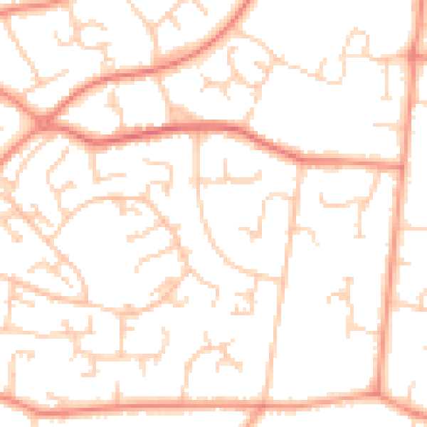 Daytime road noise heatmap for SO31 6PE