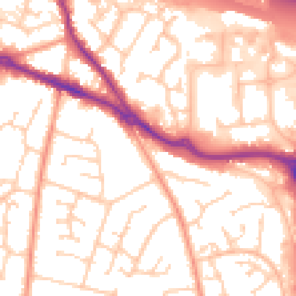 Daytime road noise heatmap for SO31 6QB
