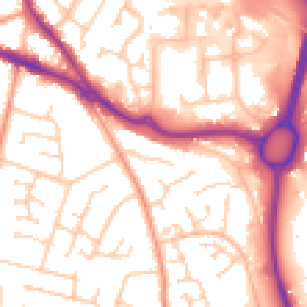 Daytime road noise heatmap for SO31 6QN