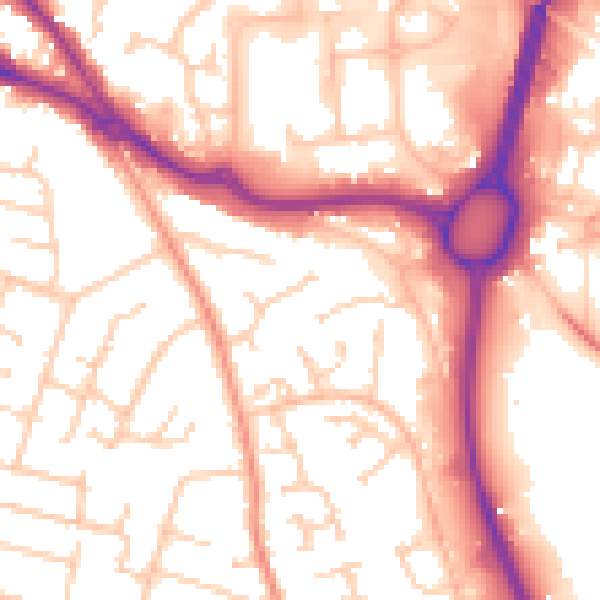 Daytime road noise heatmap for SO31 6QU