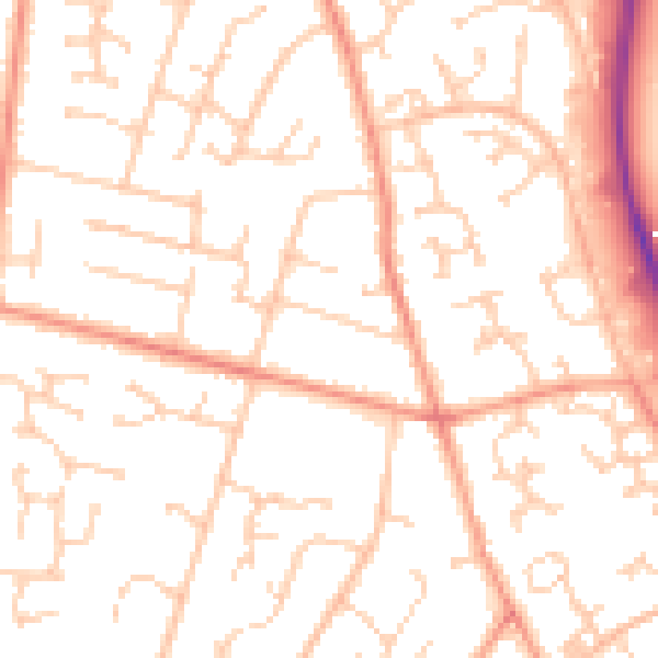 Daytime road noise heatmap for SO31 6RA