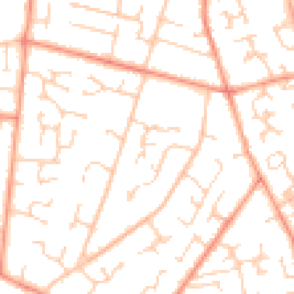 Daytime road noise heatmap for SO31 6RT