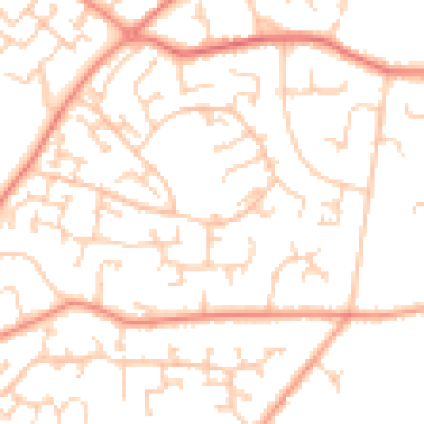 Daytime road noise heatmap for SO31 6SB