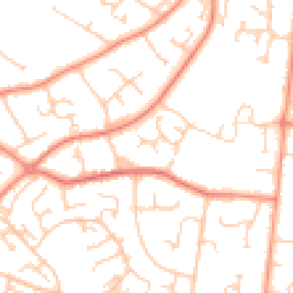 Daytime road noise heatmap for SO31 6SD