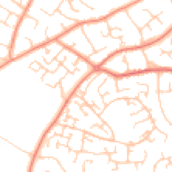 Daytime road noise heatmap for SO31 6SP