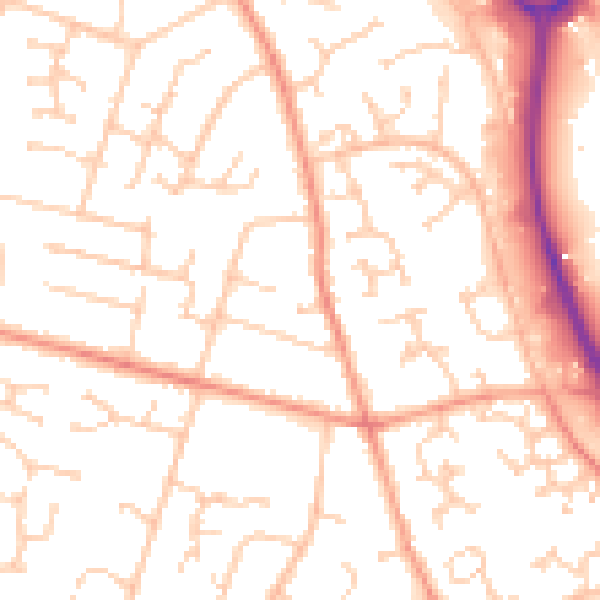 Daytime road noise heatmap for SO31 6TB