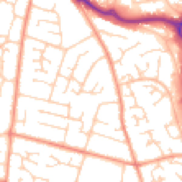 Daytime road noise heatmap for SO31 6TD