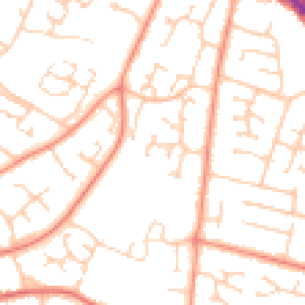 Daytime road noise heatmap for SO31 6WB