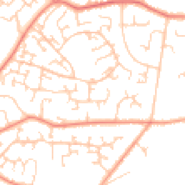 Daytime road noise heatmap for SO31 6WY