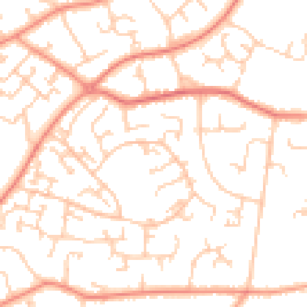 Daytime road noise heatmap for SO31 6XE