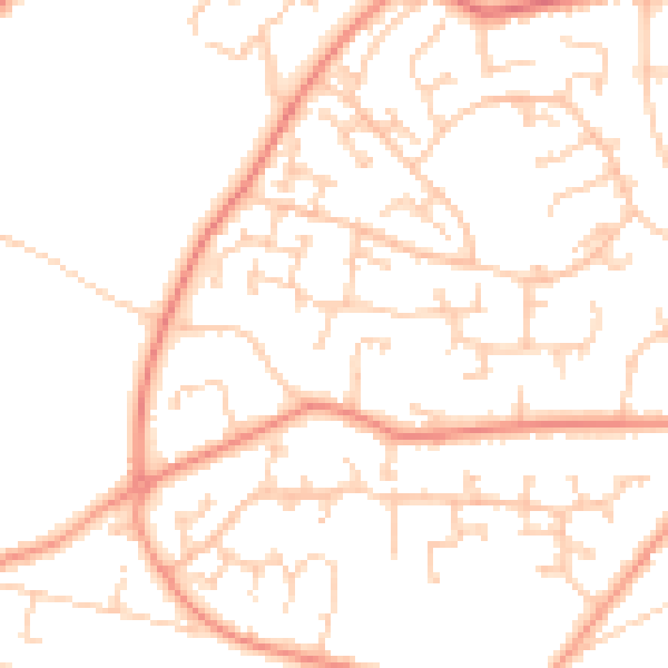 Daytime road noise heatmap for SO31 6XL