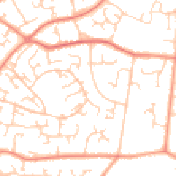 Daytime road noise heatmap for SO31 6XW