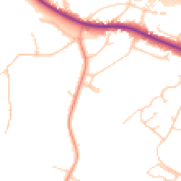 Daytime road noise heatmap for SO31 7AN