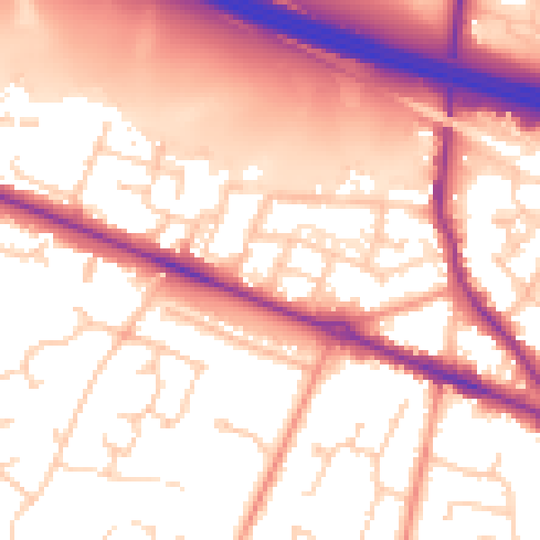 Daytime road noise heatmap for SO31 7AU