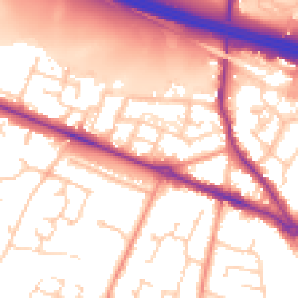 Daytime road noise heatmap for SO31 7AW