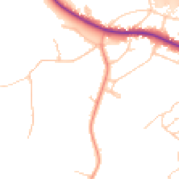 Daytime road noise heatmap for SO31 7BE