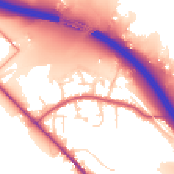 Daytime road noise heatmap for SO31 7DG