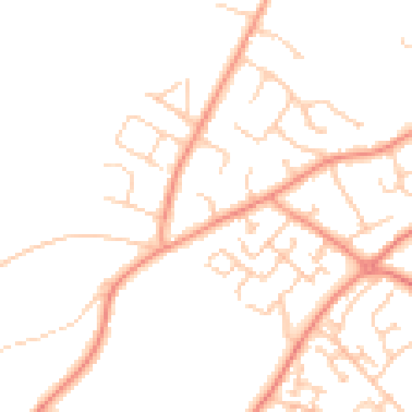 Daytime road noise heatmap for SO31 7DW