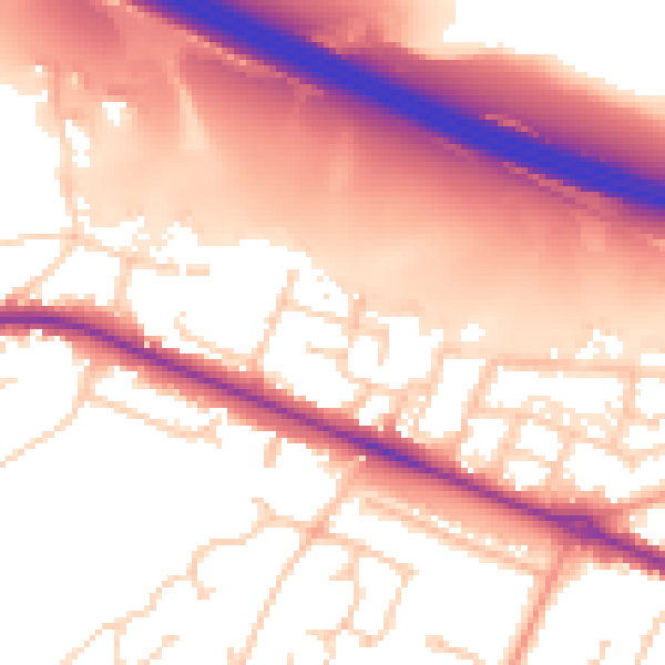 Daytime road noise heatmap for SO31 7ER