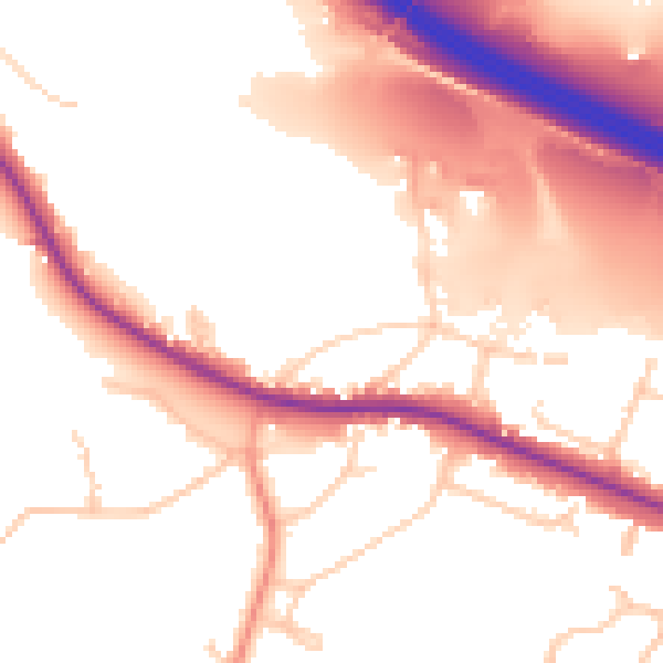 Daytime road noise heatmap for SO31 7FB