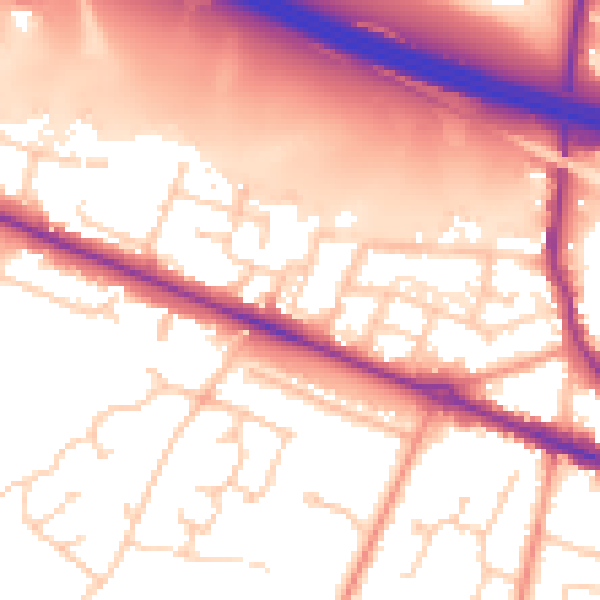 Daytime road noise heatmap for SO31 7FX