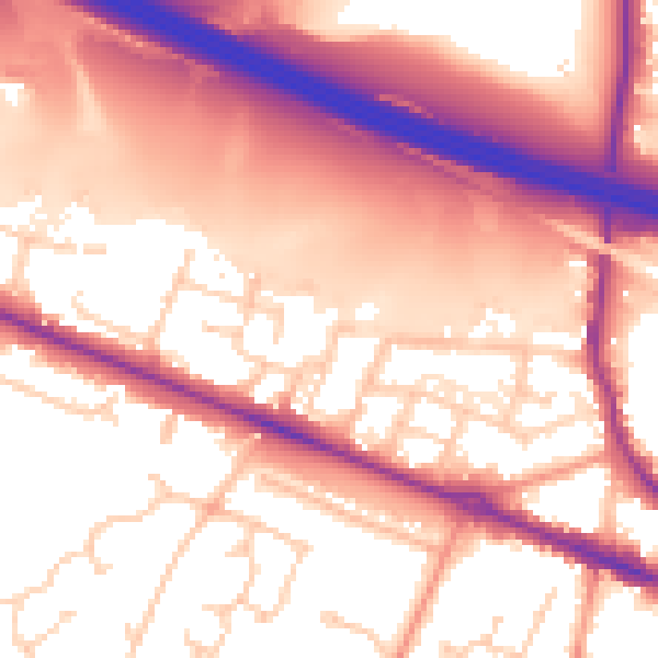 Daytime road noise heatmap for SO31 7FY
