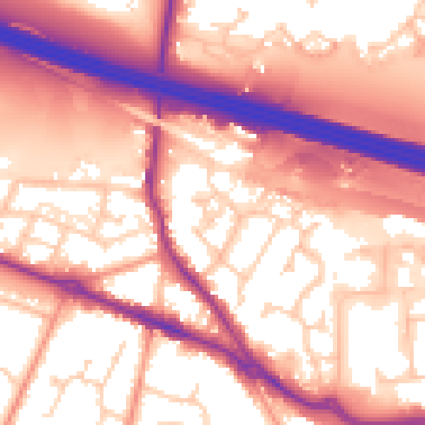 Daytime road noise heatmap for SO31 7GA