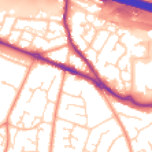 Daytime road noise heatmap for SO31 7GD