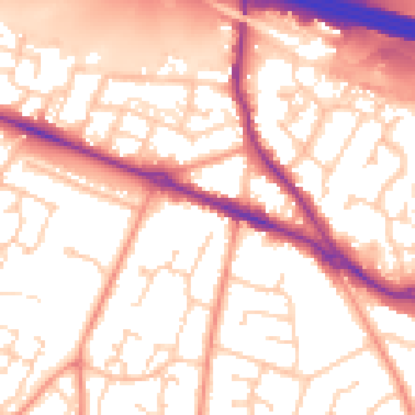 Daytime road noise heatmap for SO31 7GG