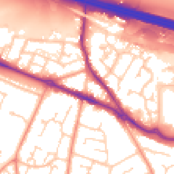 Daytime road noise heatmap for SO31 7GH