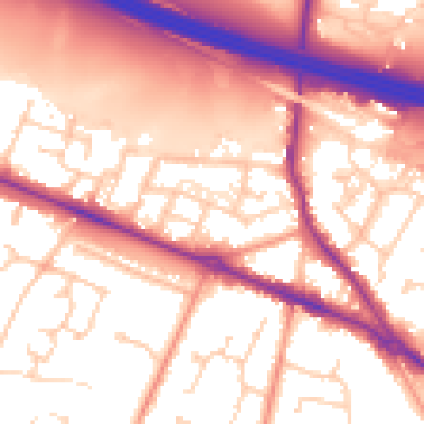 Daytime road noise heatmap for SO31 7GL