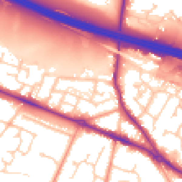 Daytime road noise heatmap for SO31 7GN