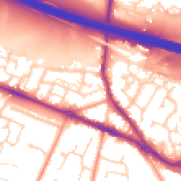 Daytime road noise heatmap for SO31 7GP