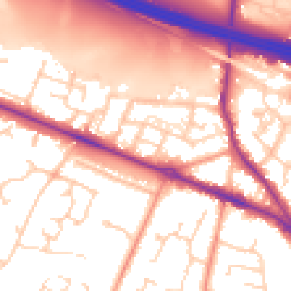 Daytime road noise heatmap for SO31 7GR