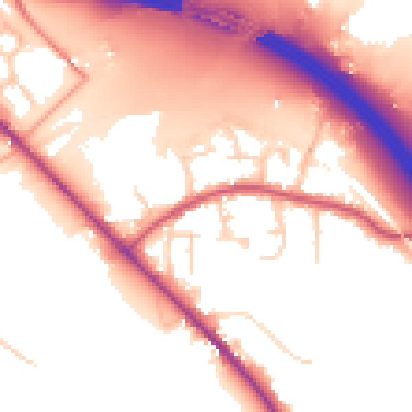 Daytime road noise heatmap for SO31 7GT