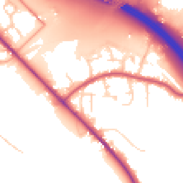 Daytime road noise heatmap for SO31 7GU