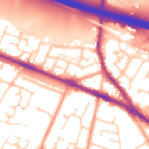 Daytime road noise heatmap for SO31 7HQ