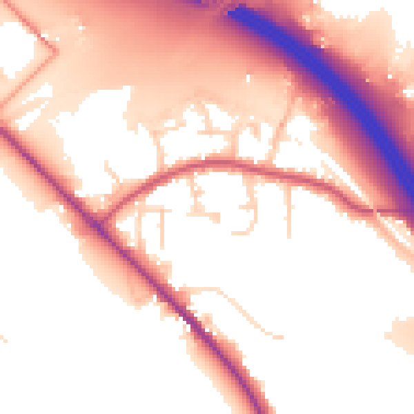 Daytime road noise heatmap for SO31 7JH