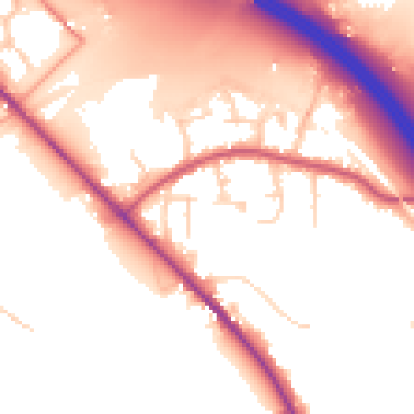 Daytime road noise heatmap for SO31 7JP