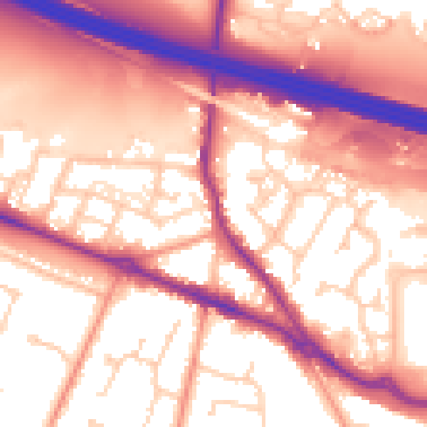 Daytime road noise heatmap for SO31 7LE
